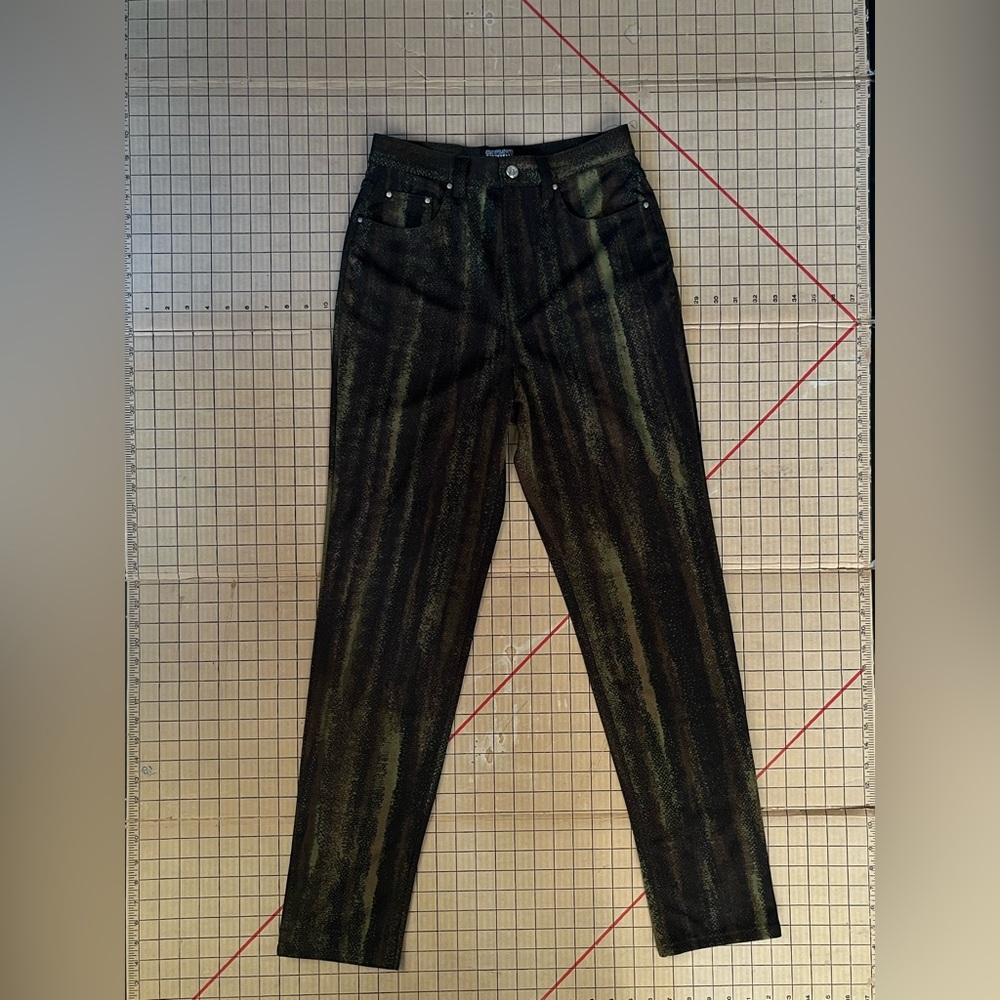 Green Gianfranco Ferre Reptile Print Pants